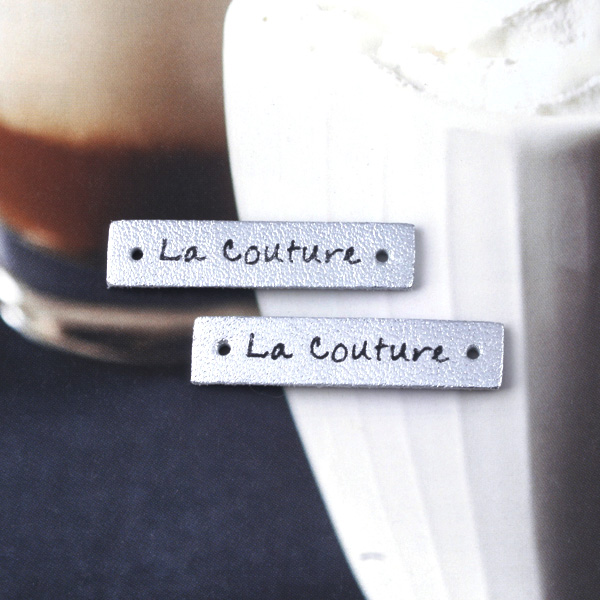 La Couture 가죽라벨 실버 블랙레터